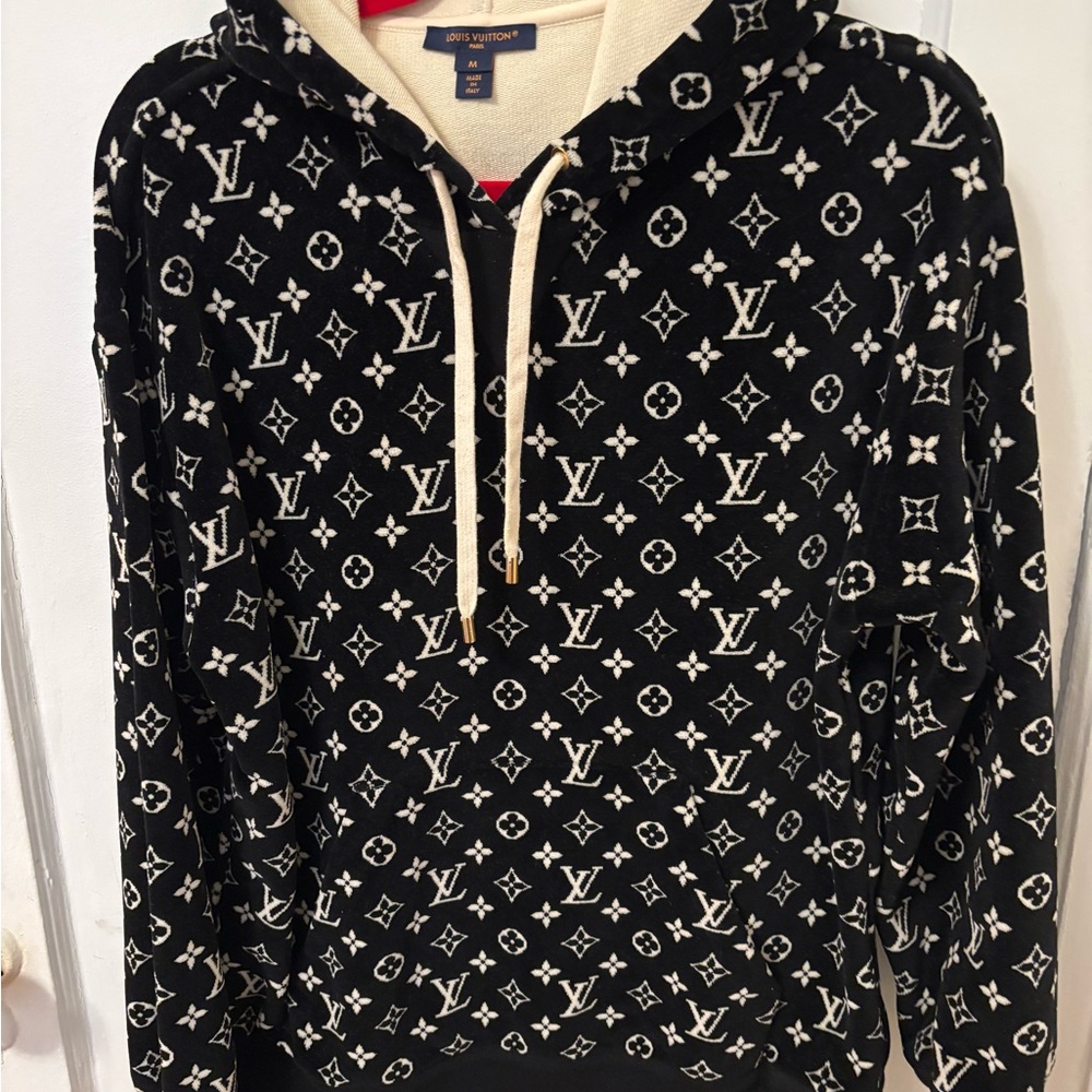 Louis Vuitton Monogram Black and Cream Hoodie Sweater